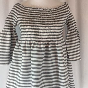 Black/white striped top